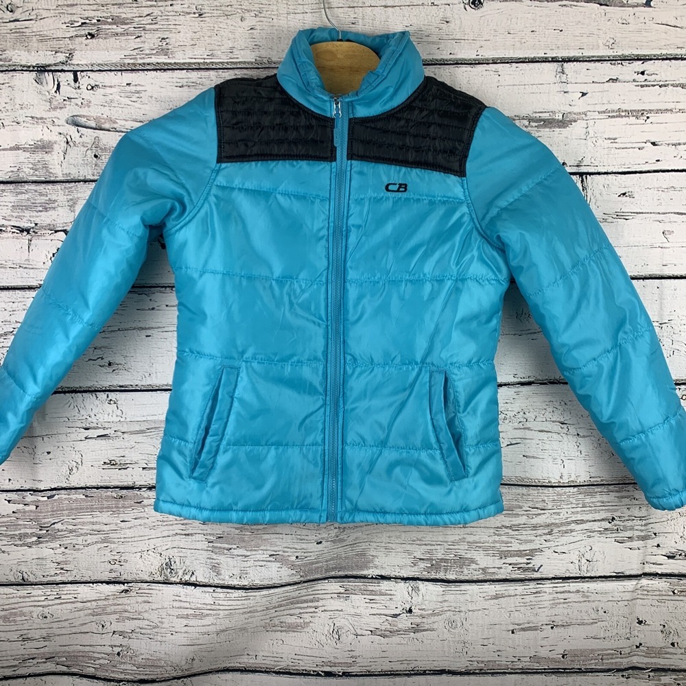 CB Sports‎ Puffer Jacket [Girls L/G] Blue Black Full Zip Lightweight Coat
